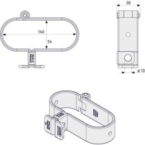 Porte-cadenas - ABUS - 131/140 GateSec - Protection clôtures de chant