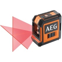 AEG - Niveau laser croix, portée 15 m, laser rouge, 2 lignes, avec 1