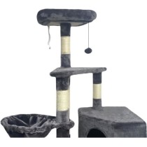 SWIFTY Arbre a chat - 55 x 40 x 138 cm - Gris foncé - 3 plateformes,