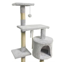 PALOMA Arbre a chat gris 40 x 40 x 114cm - 3 plateformes, 1 corde, 1 n