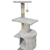 PALOMA Arbre a chat gris 40 x 40 x 114cm - 3 plateformes, 1 corde, 1 n