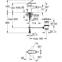 GROHE Mitigeur monocommande Bidet Taille S Get Chromé 32885000