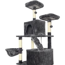 TAYLOR Arbre a chat - 60 x 50 x 206 cm - Gris foncé - 2 plateformes,