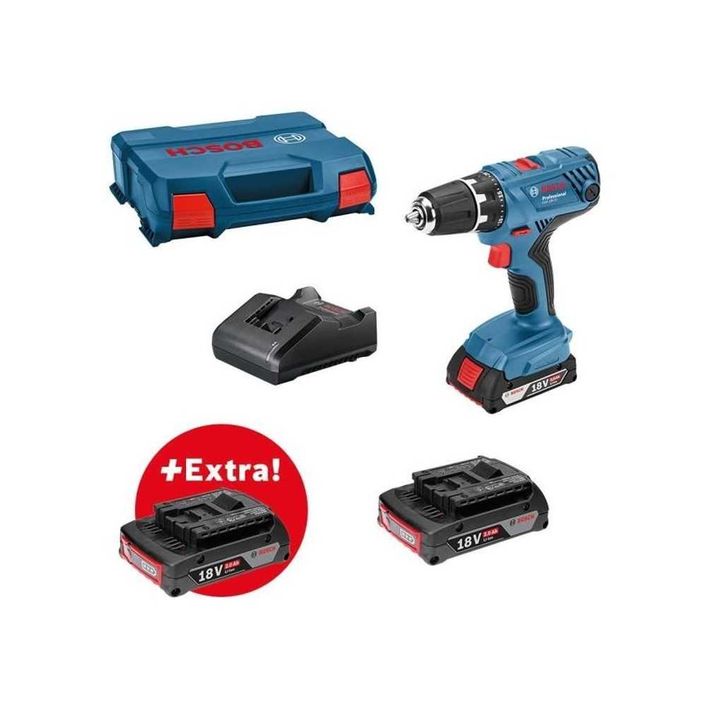 Perceuse-visseuse Bosch Professional GSR 18V-21 + 3 batteries 2,0Ah +