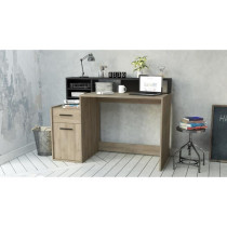 Bureau avec rangements - DELPHI - Chene/noir - L126,2 x P59.8 x H93.5c