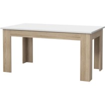 Table a manger PILVI - 6 a 8 personnes - Blanc mat et chene sonoma - C