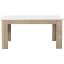 Table a manger PILVI - 6 a 8 personnes - Blanc mat et chene sonoma - C