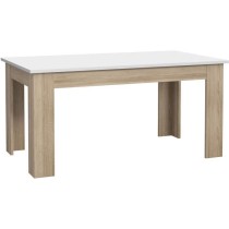 Table a manger PILVI - 6 a 8 personnes - Blanc mat et chene sonoma - C