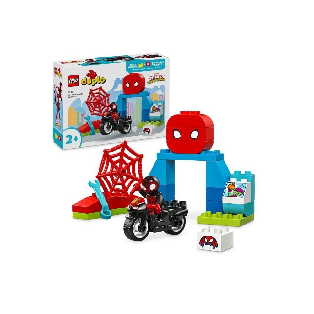 LEGO DUPLO Marvel 10424 L'aventure en moto de Spin - Jouet Spidey et s