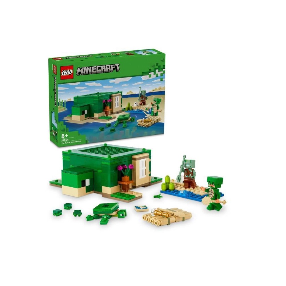 LEGO 21254 Minecraft La Maison de la Plage de la Tortue, Jouet avec Ac