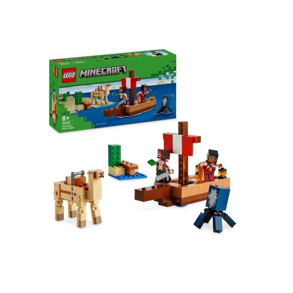 LEGO Minecraft 21259 Le Voyage du Bateau Pirate, Set de Construction e