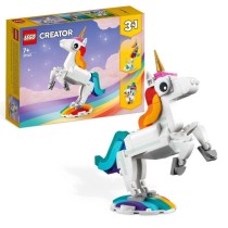 LEGO Creator 3-en-1 31140 La Licorne Magique, Jouet Hippocampe et Paon