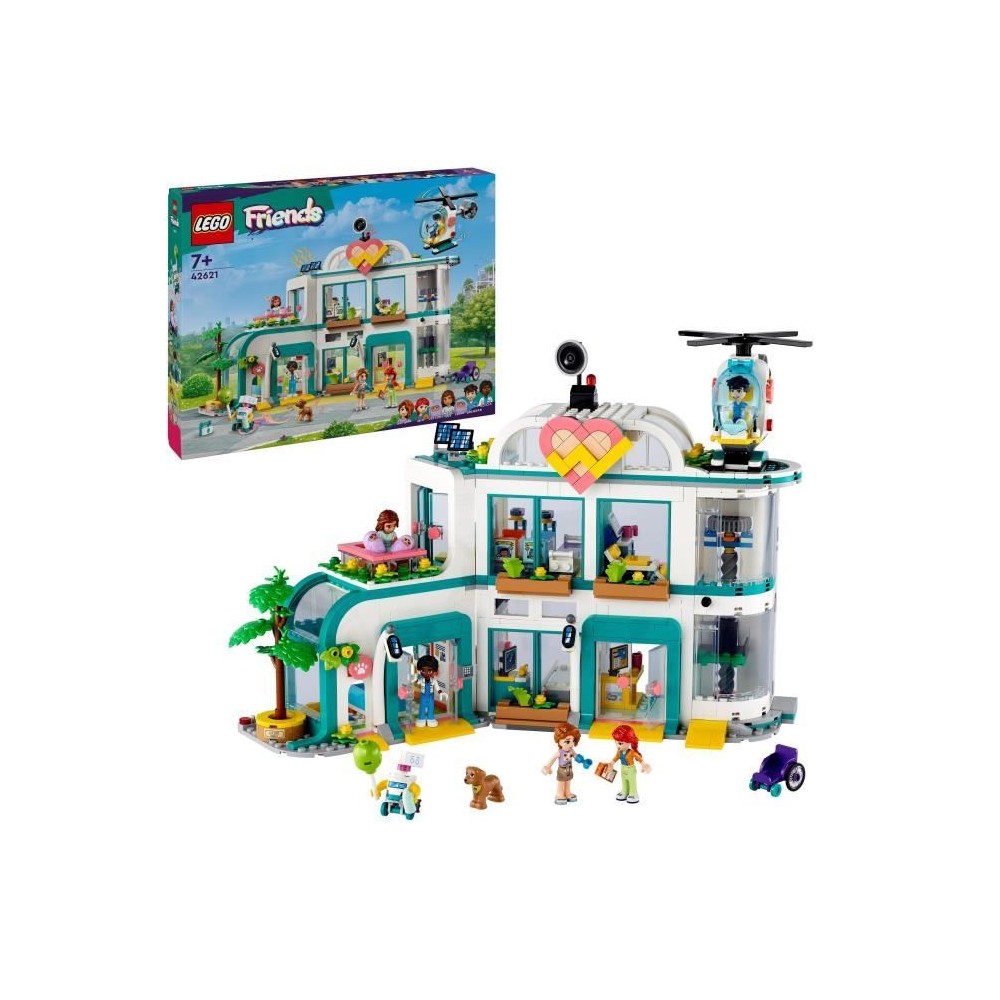 LEGO 42621 Friends L'Hôpital de Heartlake City, Jouet avec Hélicopte