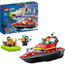 LEGO City 60373 Le Bateau de Sauvetage des Pompiers, Jouet Flottant, J