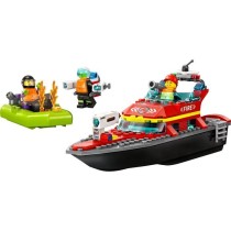 LEGO City 60373 Le Bateau de Sauvetage des Pompiers, Jouet Flottant, J