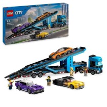 LEGO City 60408 Le camion de transport de voitures de sport, 4 véhicu