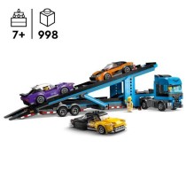 LEGO City 60408 Le camion de transport de voitures de sport, 4 véhicu