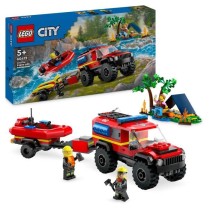 LEGO 60412 City Le Camion de Pompiers 4x4 et le Canot de Sauvetage, Jo