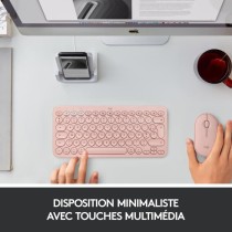 Clavier - Sans fil - Logitech - K380 - Pour Mac - AZERTY - Rose