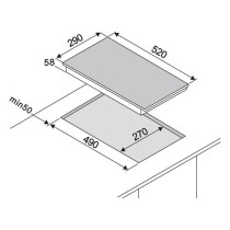 OCEANIC Domino induction noir encastrable