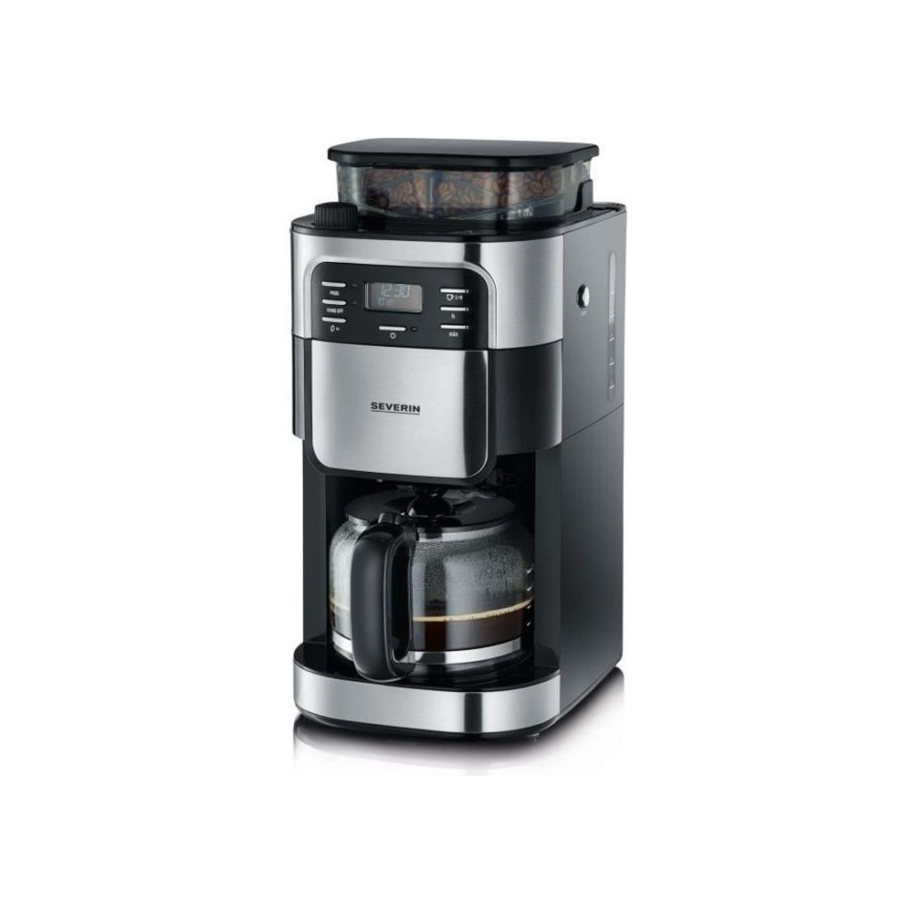 SEVERIN 4810 Cafetiere filtre avec broyeur intégré - Noir et inox -