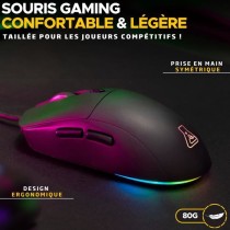 Souris Gamer filaire - The G-Lab - KULT-COBALT - RGB - 12800 DPI - Noi