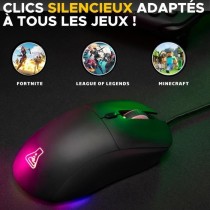 Souris Gamer filaire - The G-Lab - KULT-COBALT - RGB - 12800 DPI - Noi