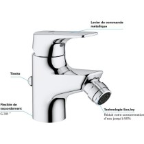 Mitigeur monocommande bidet - GROHE - Start Flow - Hauteur sous bec 46