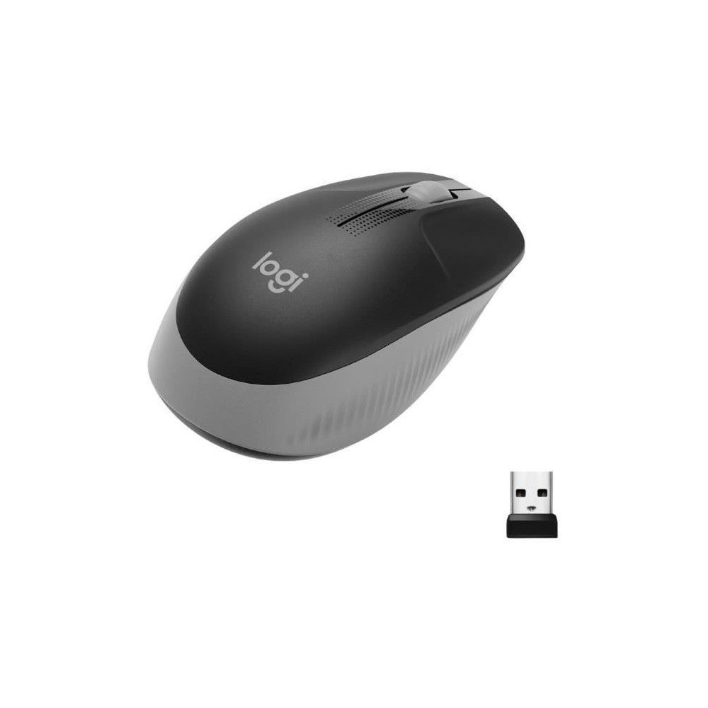 Souris sans fil ergonomique - Logitech - M190 - Gris