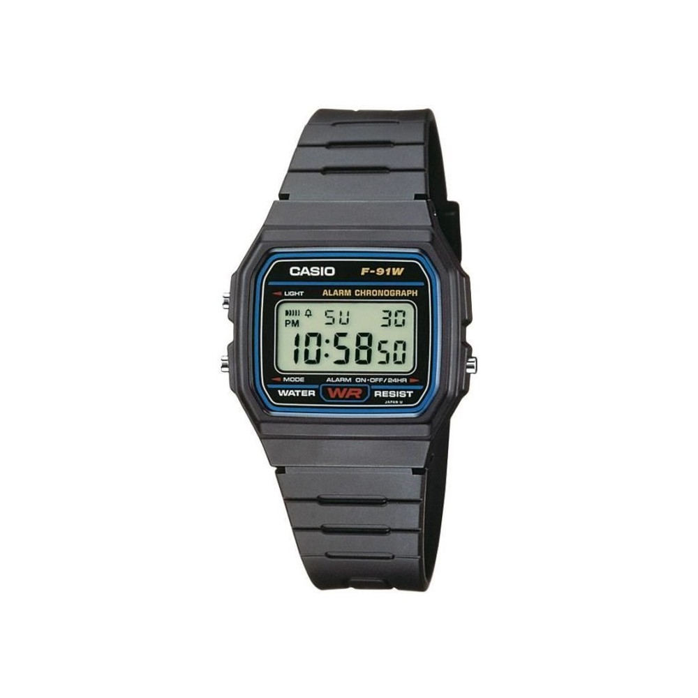 Montre - Casio - Vintage - Noir - Digital - Résine - Étanchéité WR