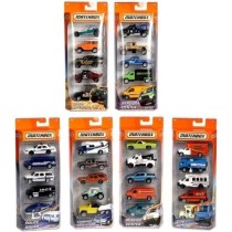 Matchbox - Pack de 5 Véhicules (modele aléatoire) - Petites Voitures