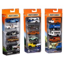 Matchbox - Pack de 5 Véhicules (modele aléatoire) - Petites Voitures