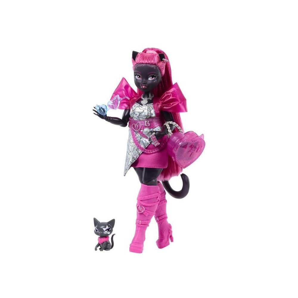 Monster High-Catty Noir-Poupée avec chat Amulette et accessoires HXH7