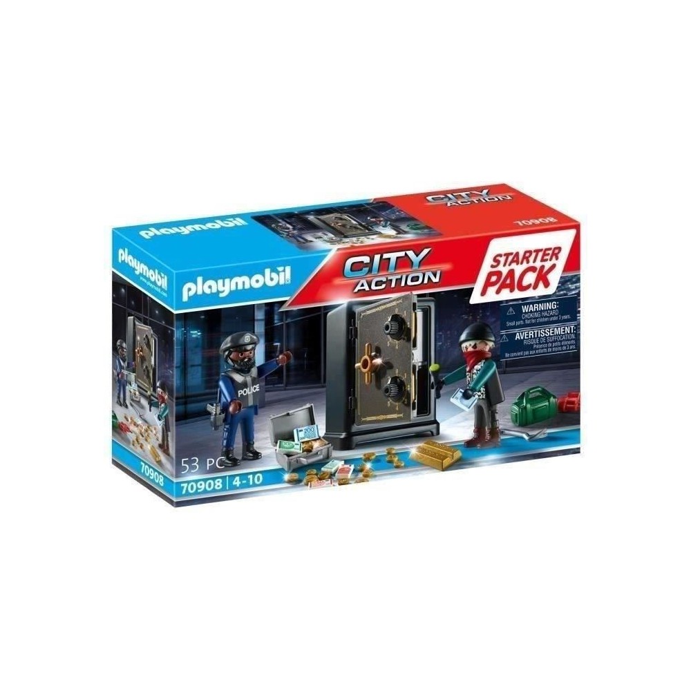 PLAYMOBIL 70908 Starter Pack Policier cambrioleur de coffre-fort, les