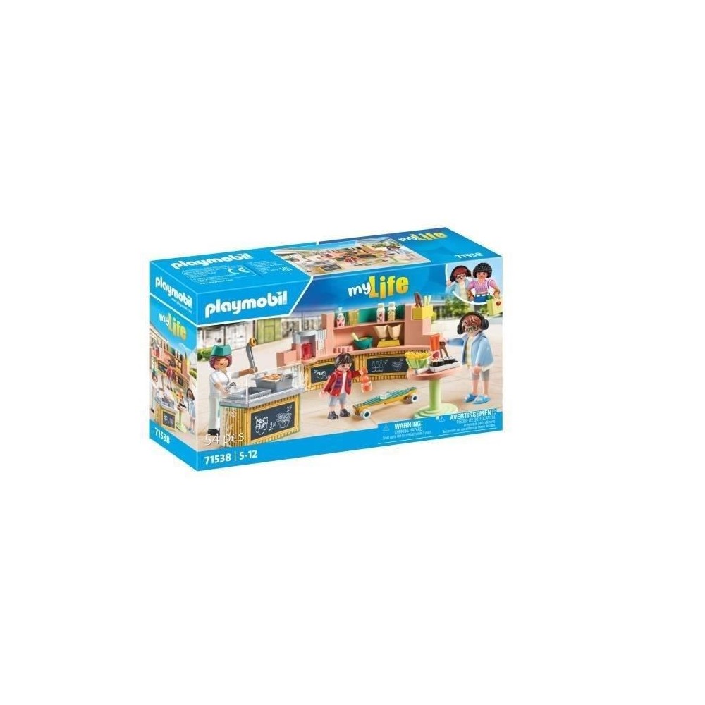 PLAYMOBIL 71538 Stand de restauration rapide, My Life, 54 pieces, Des