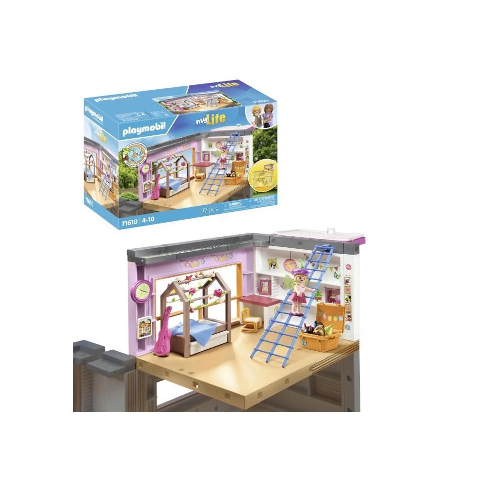 PLAYMOBIL 71610 Chambre d'enfant avec lit cabane, My Life Maison d'arc