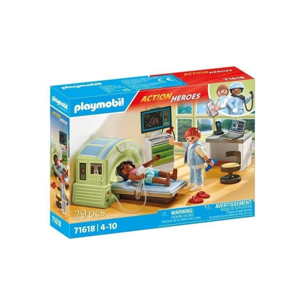 PLAYMOBIL 71618 Scanner médical avec patiente, City Life, L'Hôpital,