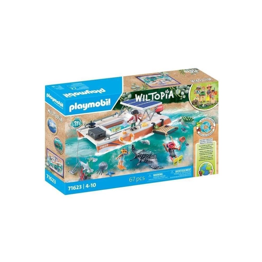 PLAYMOBIL 71623 Bateau de surveillance des récifs coralliens, 67 piec