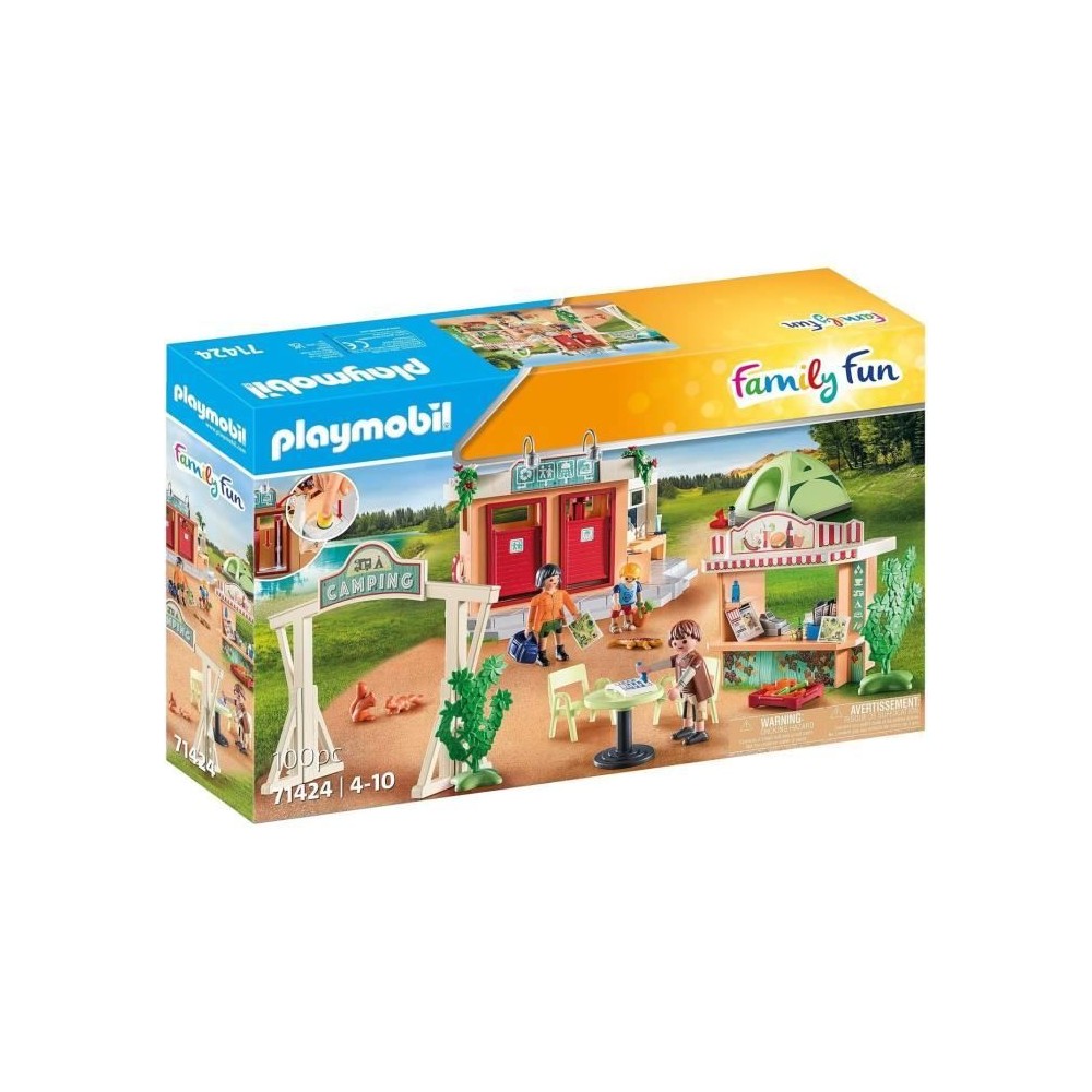 PLAYMOBIL 71424 Camping, Univers du Camping, avec une douche fonctionn