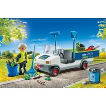 PLAYMOBIL 71433 Agent entretien avec véhicule électrique - City Acti