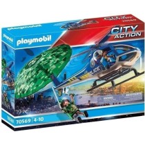 PLAYMOBIL 70569 Hélicoptere de police et parachutiste, City Action, L