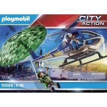 PLAYMOBIL 70569 Hélicoptere de police et parachutiste, City Action, L