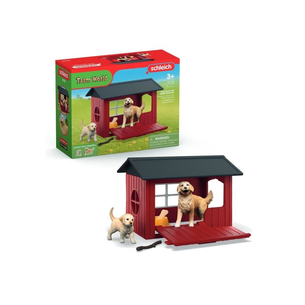 Coffret Niche avec Golden Retriever, SCHLEICH 42722 Farm World, Des 4