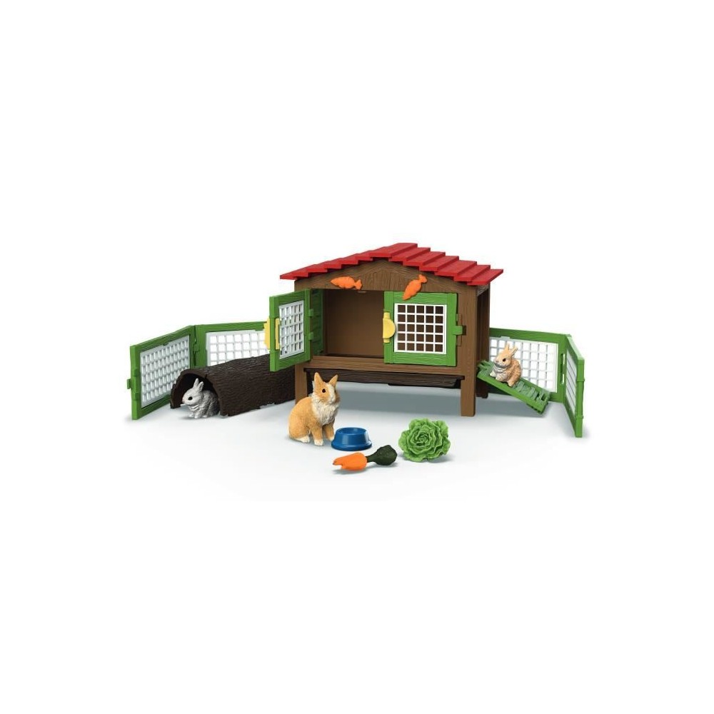 Coffret Clapier a Lapins, SCHLEICH 42728 Farm World, Des 4 ans