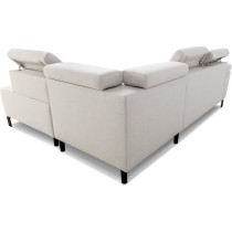 Canapé d'angle convertible - 4 personnes - STAN - Tissu Beige - 3 té