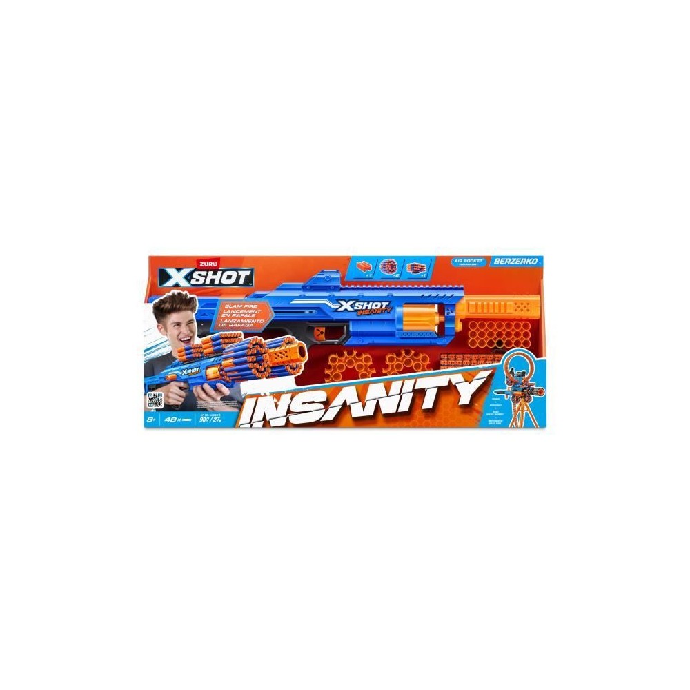 Blaster a Tir Rapide - ZURU - XSHOT Insanity Berzerko - Blaster a cano