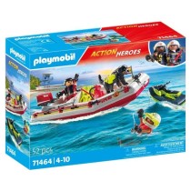 PLAYMOBIL 71464 Bateau de pompier et scooter des mers - Action Hereos