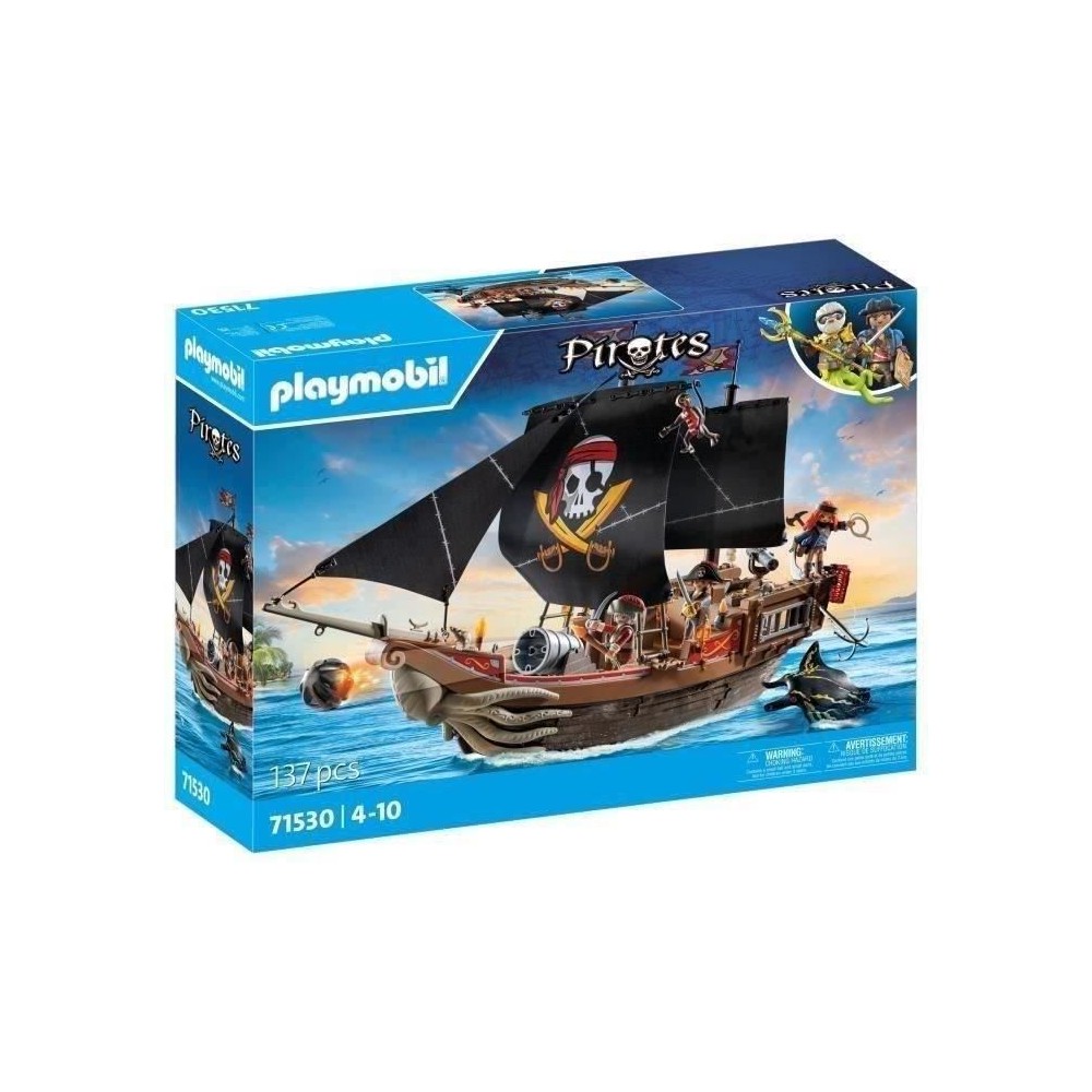 PLAYMOBIL 71530 Bateau pirates, 137 pieces dont 3 personnages et 4 ani