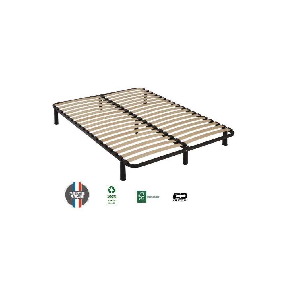 SEDAC CONFORTKIT Cadre a lattes en kit 160 x 200cm - 7 pieds