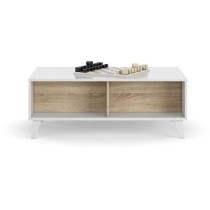 Table basse Relevable - Scandinave - Décor chene et blanc - L 100 x P